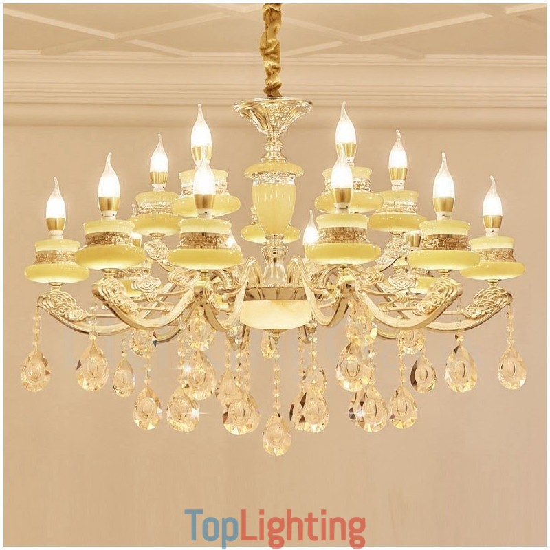 15 Light Traditional Classic Integrated Metal Chandelier