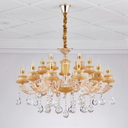 15 Light Traditional Classic Integrated Metal Chandelier