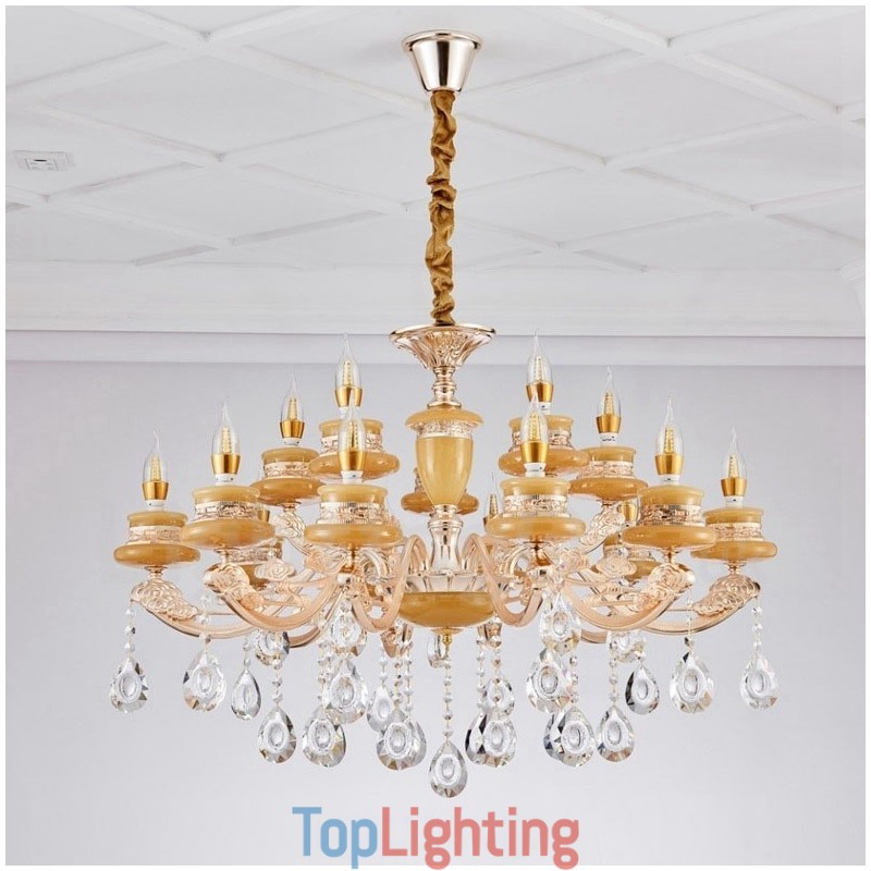 15 Light Traditional Classic Integrated Metal Chandelier
