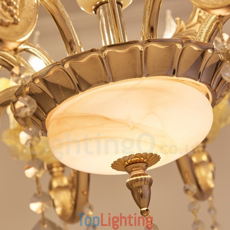 8 Light Traditional Classic Integrated Metal Chandelier