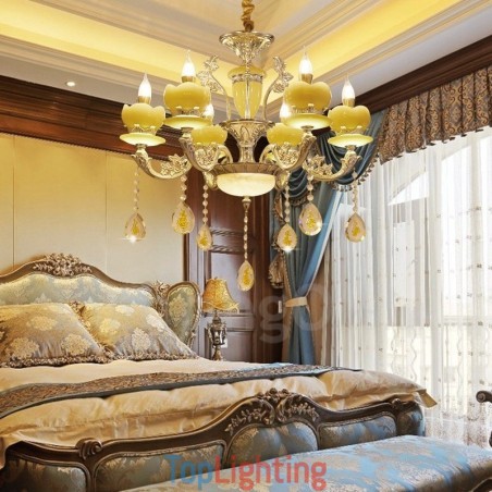 6 Light Traditional Classic Integrated Metal Chandelier