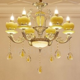 6 Light Traditional Classic Integrated Metal Chandelier