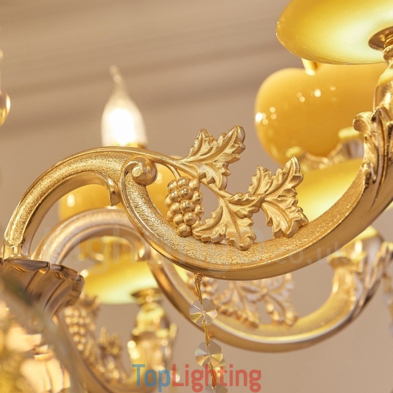 6 Light Traditional Classic Integrated Metal Chandelier
