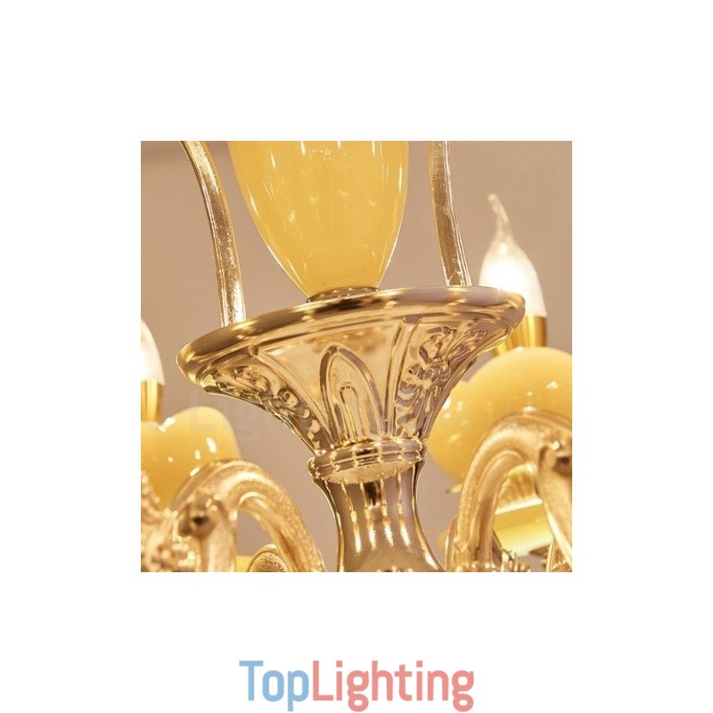 6 Light Traditional Classic Integrated Metal Chandelier