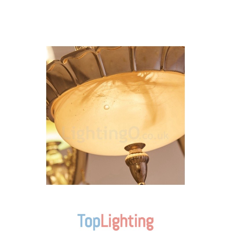 6 Light Traditional Classic Integrated Metal Chandelier