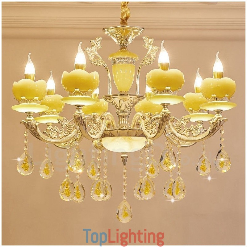 8 Light Traditional Classic Integrated Metal Chandelier