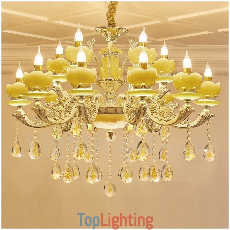 15 Light Traditional Classic Integrated Metal Chandelier
