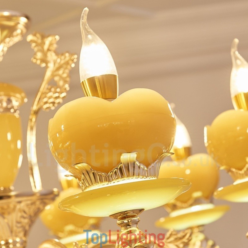 15 Light Traditional Classic Integrated Metal Chandelier