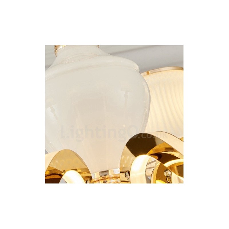 8 Light Traditional Classic Integrated Metal Chandelier