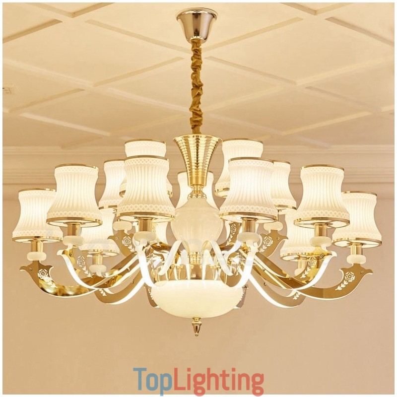 15 Light Traditional Classic Integrated Metal Chandelier