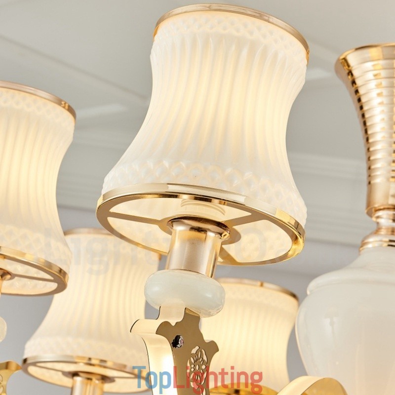 15 Light Traditional Classic Integrated Metal Chandelier