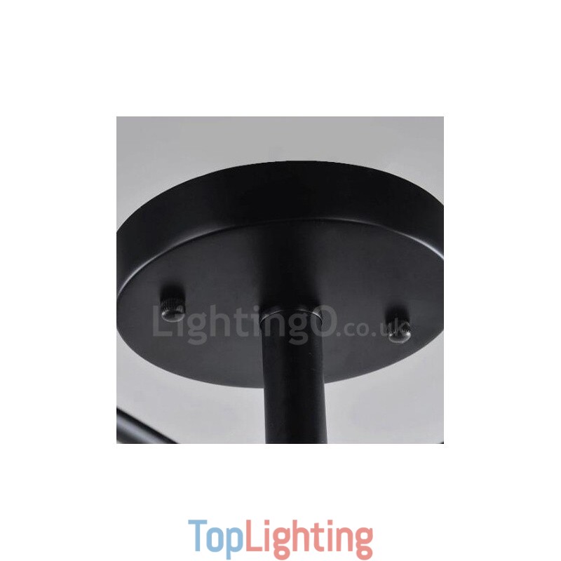 5 Light Mediterranean Style Integrated Chandelier with Glass Shade