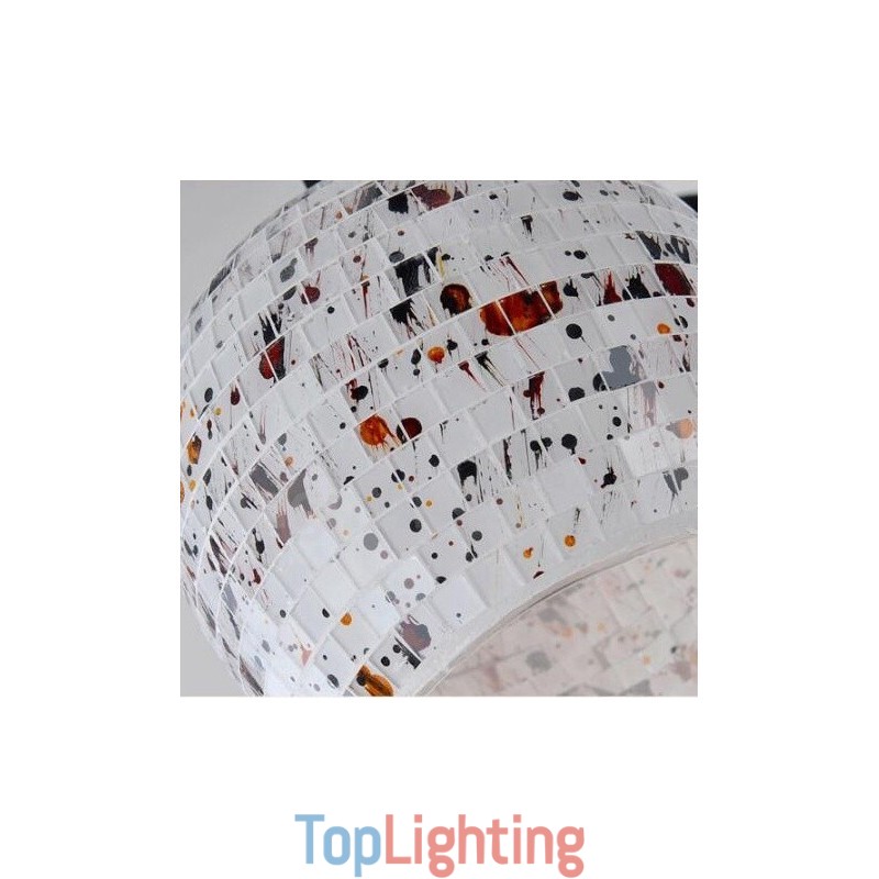 7 Light Mediterranean Style Integrated Chandelier with Glass Shade