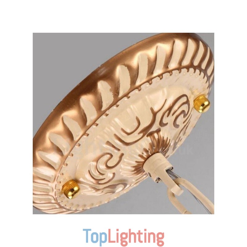 3 Light Mediterranean Style Integrated Metal Chandelier with Glass Shade