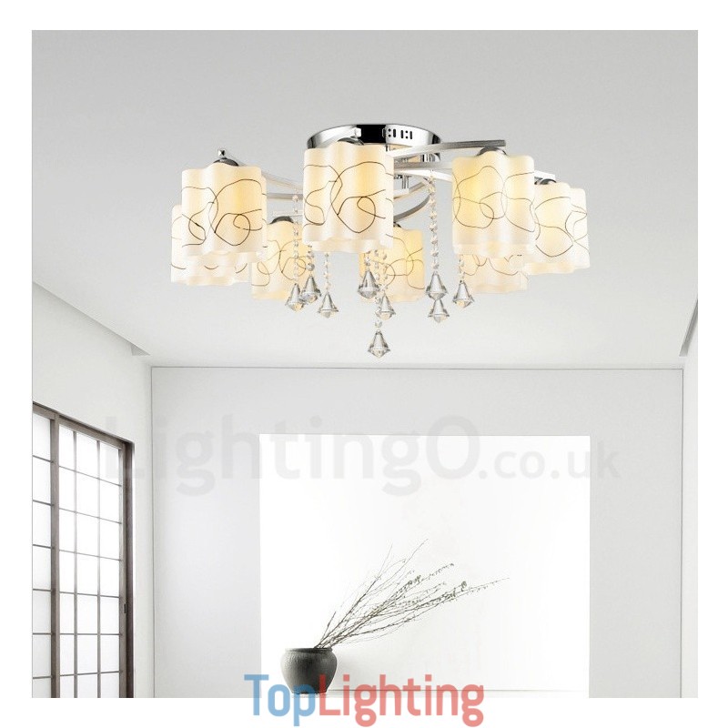 8 Light Modern Contemporary Integrated Chandelier