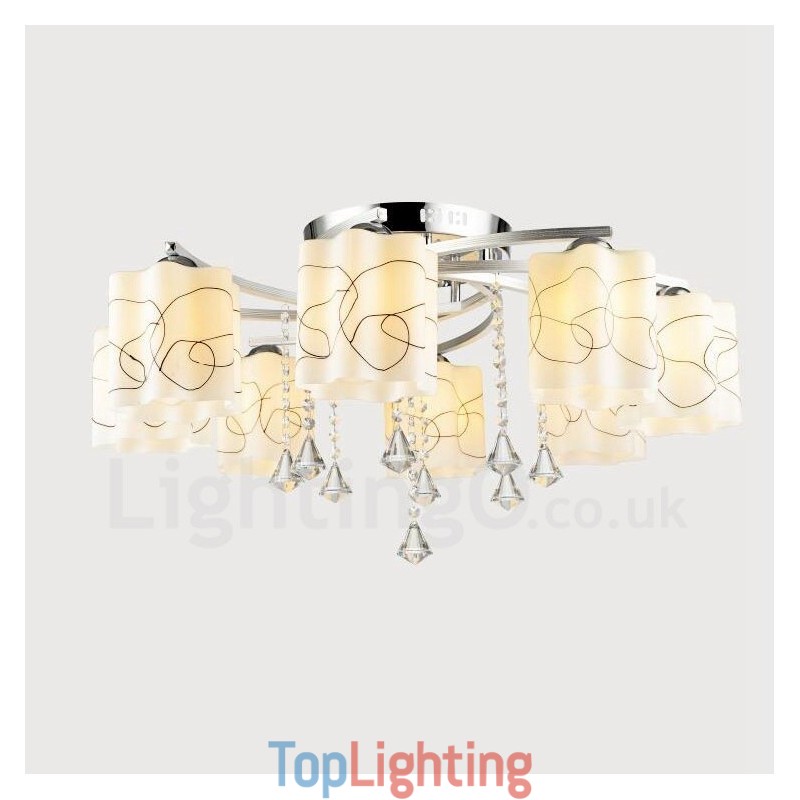 8 Light Modern Contemporary Integrated Chandelier