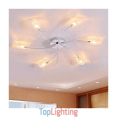 Modern Contemporary Electroplated Chandelier Flush Mount Modern Contemporary Electroplated Chandelier Flush Mount