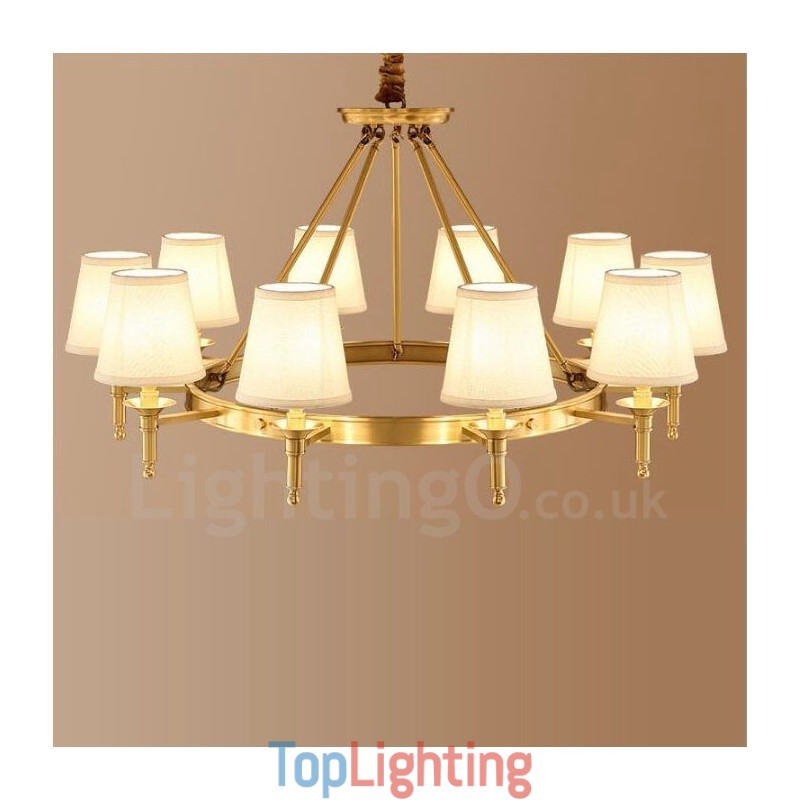 10 Light Rustic Lodge Integrated Metal Chandelier