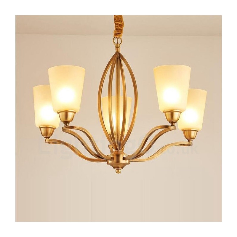 5 Light Rustic Lodge Integrated Metal Chandelier