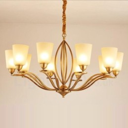 10 Light Rustic Lodge Integrated Metal Chandelier