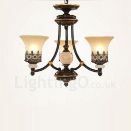 3 Light Traditional Classic Integrated Metal Chandelier