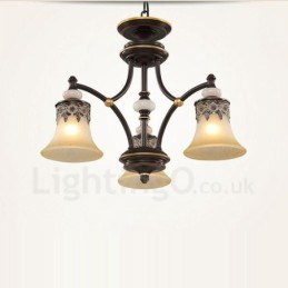 3 Light Traditional Classic Integrated Metal Chandelier