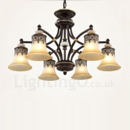 6 Light Traditional Classic Integrated Metal Chandelier
