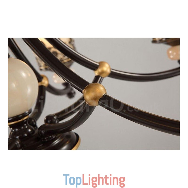 6 Light Traditional Classic Integrated Metal Chandelier
