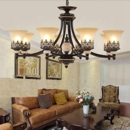 8 Light Traditional Classic Integrated Metal Chandelier