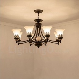 8 Light Traditional Classic Integrated Metal Chandelier