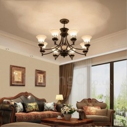 8 Light Traditional Classic Integrated Metal Chandelier