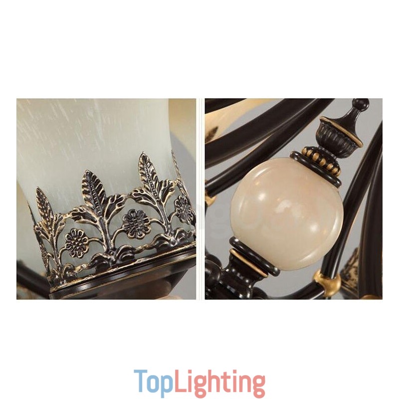 8 Light Traditional Classic Integrated Metal Chandelier