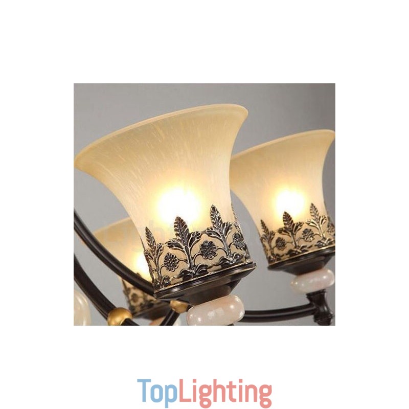 8 Light Traditional Classic Integrated Metal Chandelier