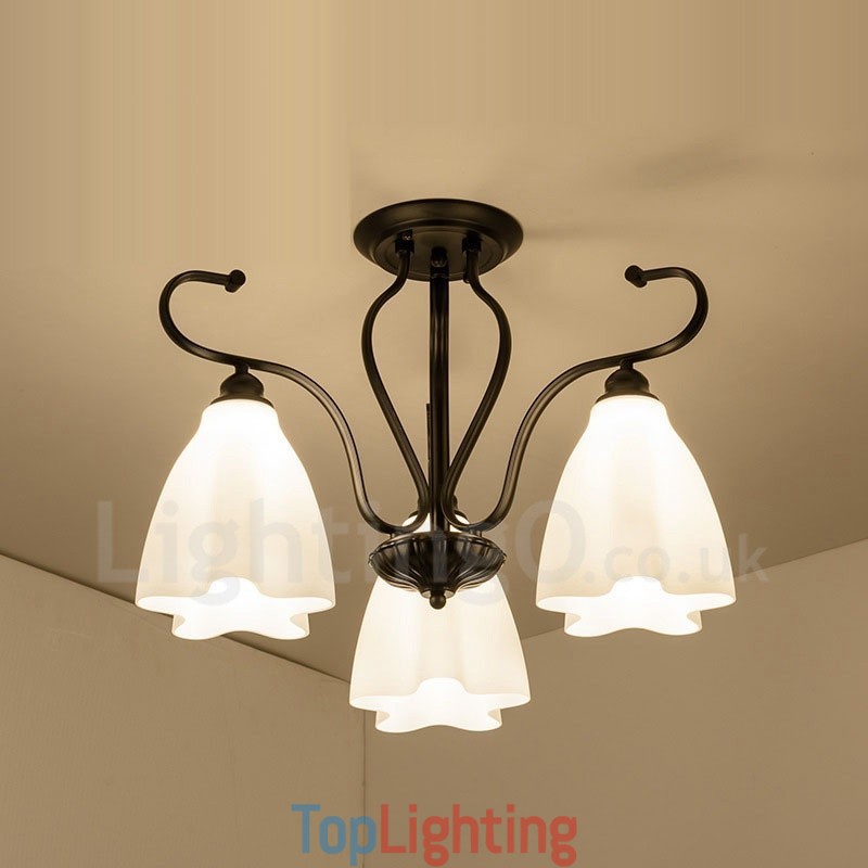 3 Light Rustic Lodge Integrated Chandelier