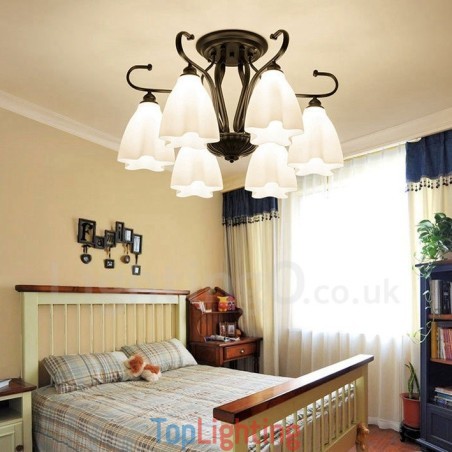 6 Light Rustic Lodge Integrated Chandelier 6 Light Rustic Lodge Integrated Chandelier
