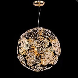 Simple Modern Chandelier Crystal Ball Globe Pendant Light