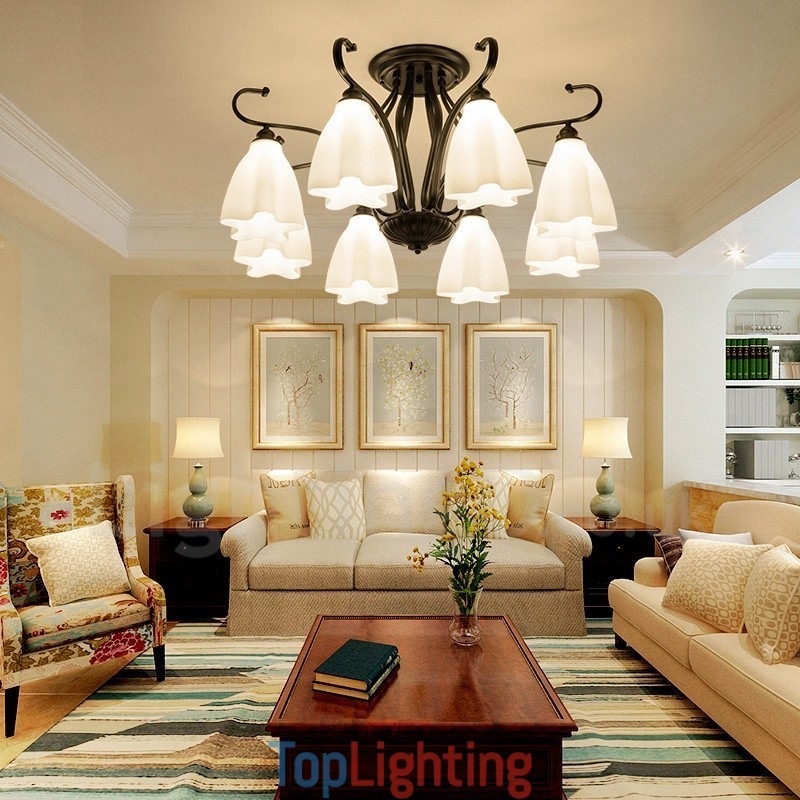 8 Light Rustic Lodge Integrated Chandelier