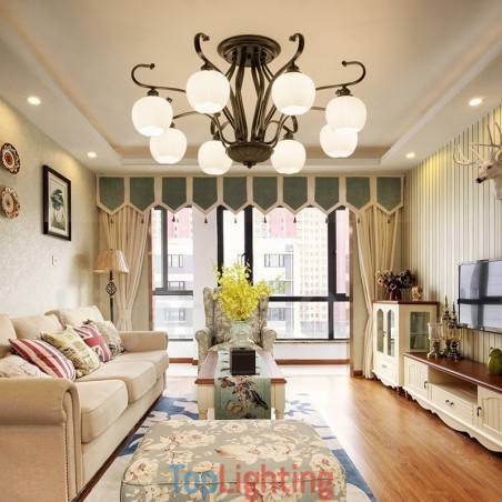 8 Light Rustic Lodge Integrated Chandelier 8 Light Rustic Lodge Integrated Chandelier