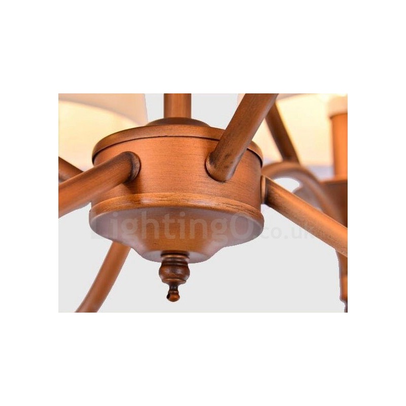 6 Light Rustic Lodge Integrated Metal Chandelier