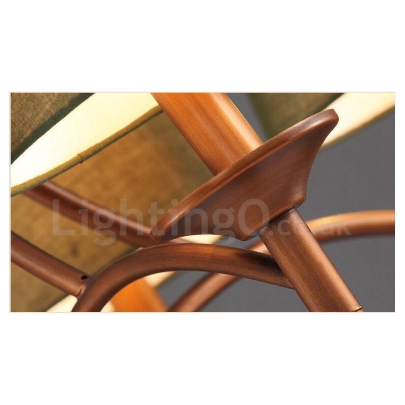 6 Light Rustic Lodge Integrated Metal Chandelier