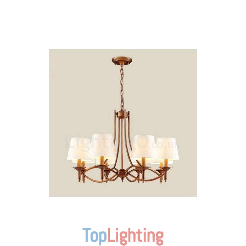 8 Light Rustic Lodge Integrated Metal Chandelier