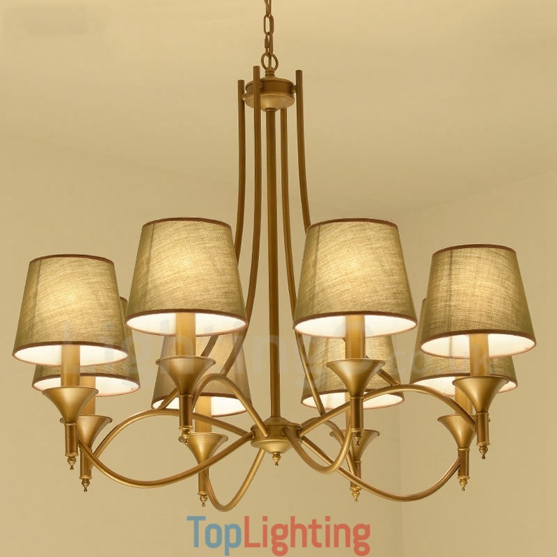 8 Light Rustic Lodge Integrated Metal Chandelier