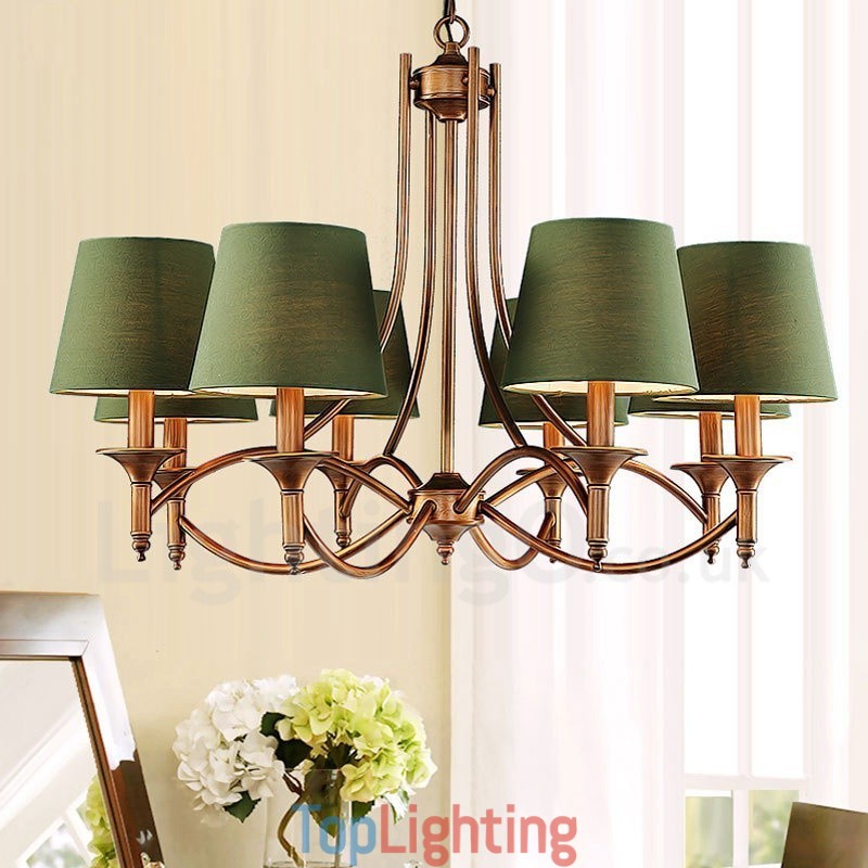 8 Light Rustic Lodge Integrated Metal Chandelier