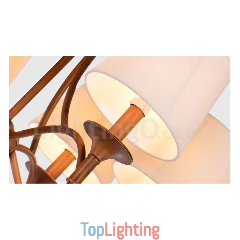 8 Light Rustic Lodge Integrated Metal Chandelier