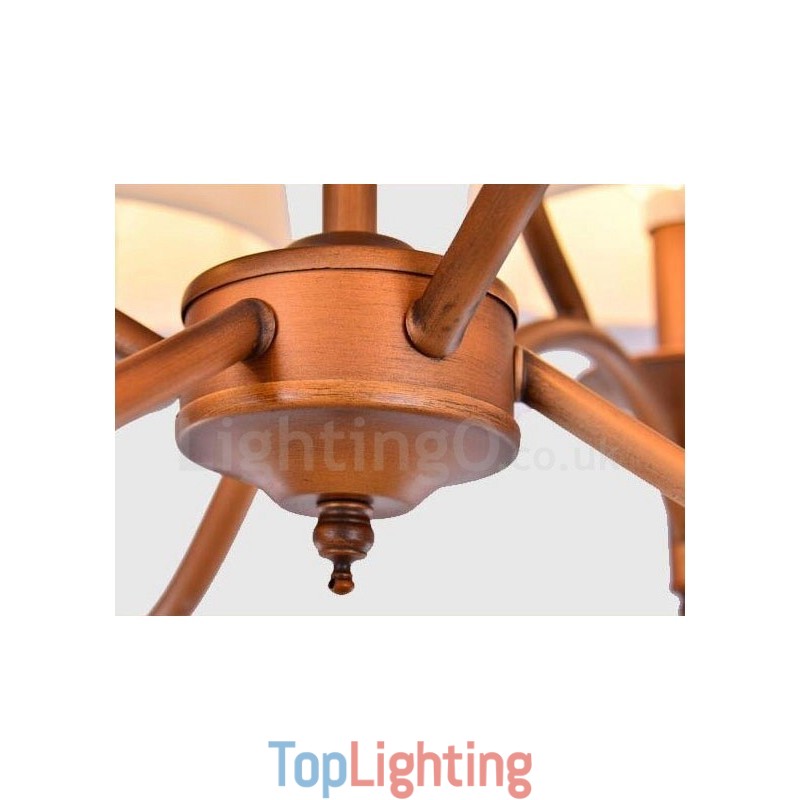 8 Light Rustic Lodge Integrated Metal Chandelier