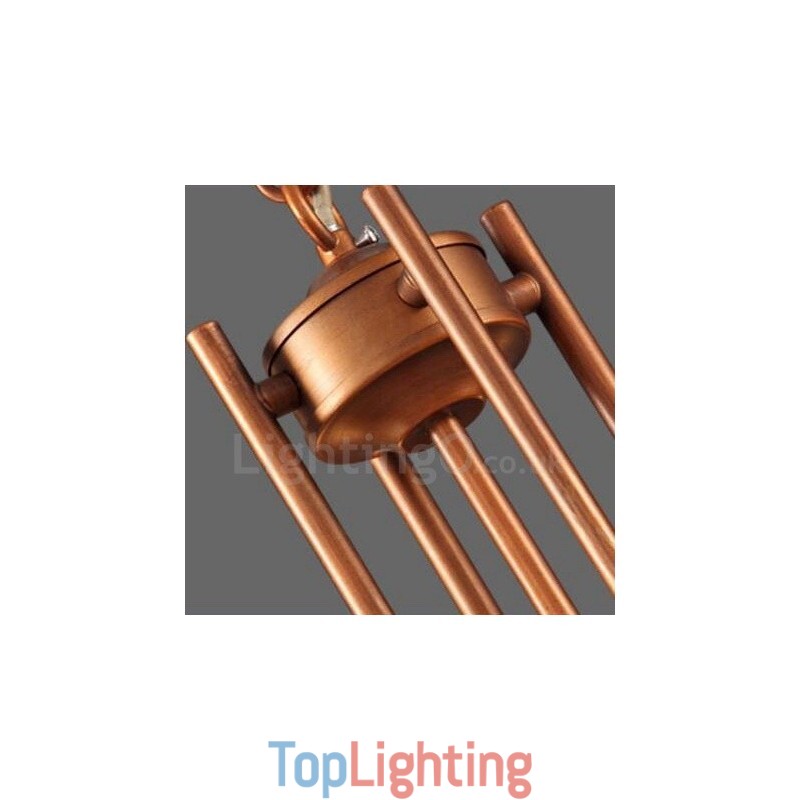 8 Light Rustic Lodge Integrated Metal Chandelier