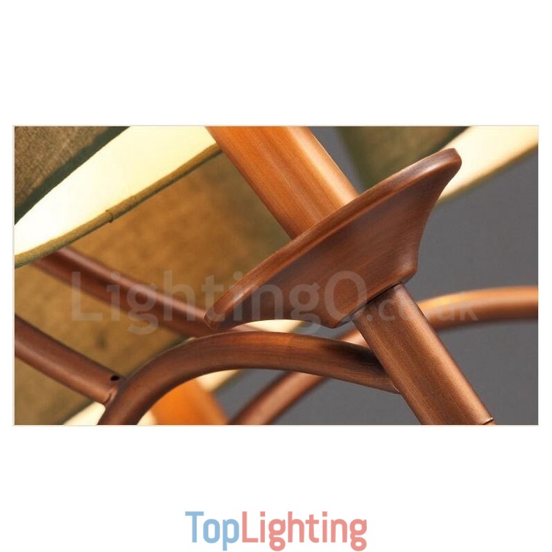 8 Light Rustic Lodge Integrated Metal Chandelier