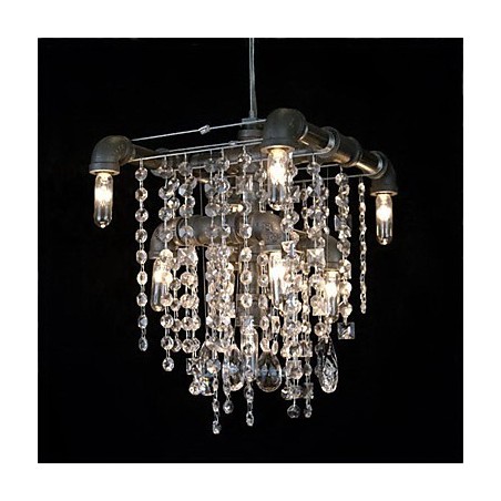 North American Style Characteristic Crystal 9 Light Chandelier In Pipe Design North American Style Characteristic Crystal 9 Light Chandelier In Pipe Design