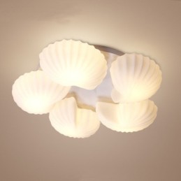 Conch 5 Light Traditional Classic Integrated Chandelier with Glass Shade