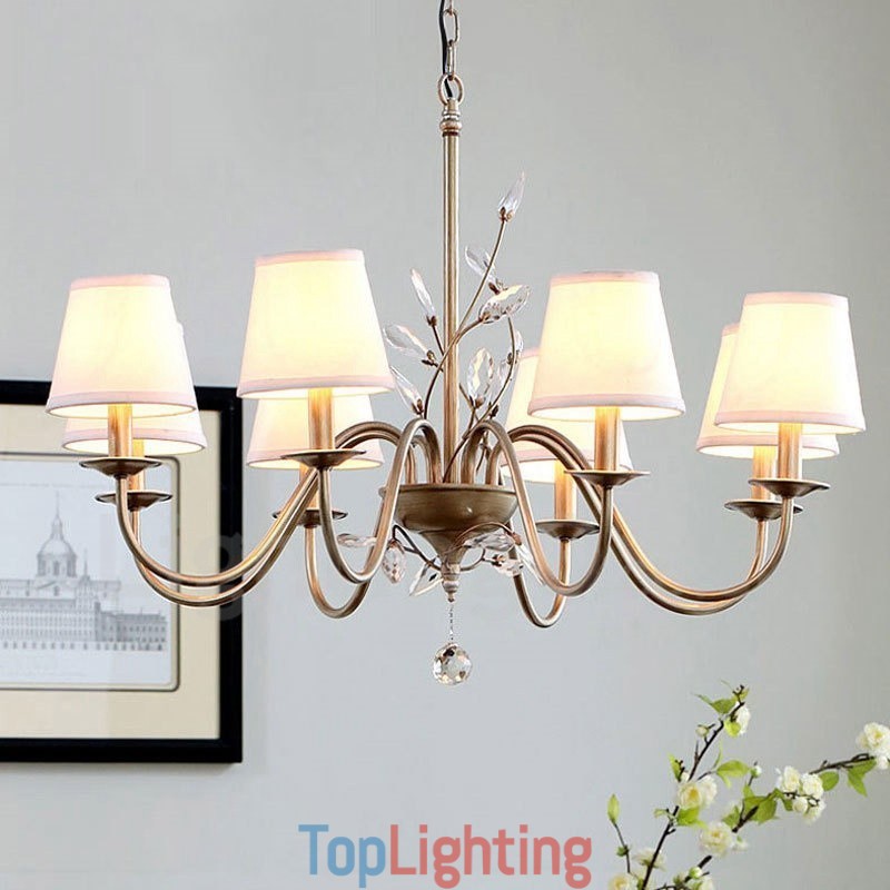 8 Light Rustic Lodge Integrated Metal Chandelier